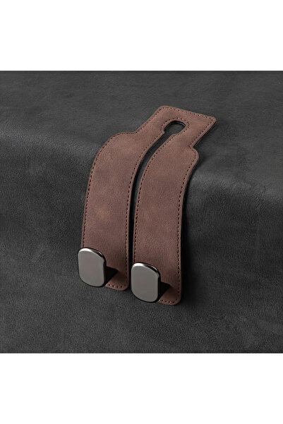 Choice1 خطاف حقيبة يد بني اللون للسيارة يُعلق على مسند الرأس - مصنوع من جلد ا...