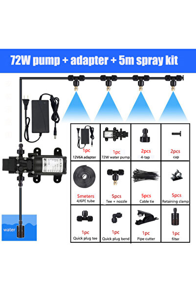 Choice4 نظام ري الحدائق الكبير بمؤقت، 5 أمتار، 72 واط، فوهات ضباب، طقم ري، بخ...