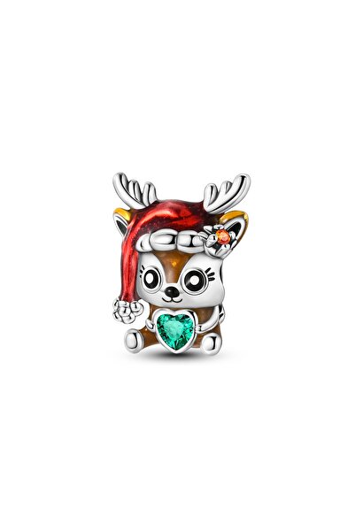 Choice14 KTC1358 Christmas Charms 925 Silver Beads Santa Claus Milu Deer Pend...