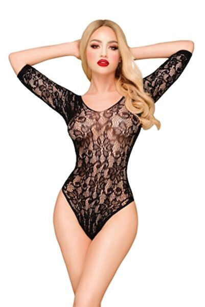 PENTHOUSE LINGERIE Body Penthouse, Midnight Visit, model floral, negru, mărim...