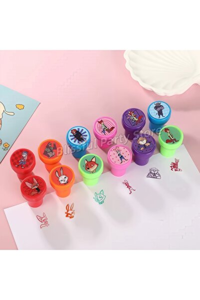 Choice23 12pcs stamp Zootopia Party Favors Slap Bracelets Keychain Stamp Popc...