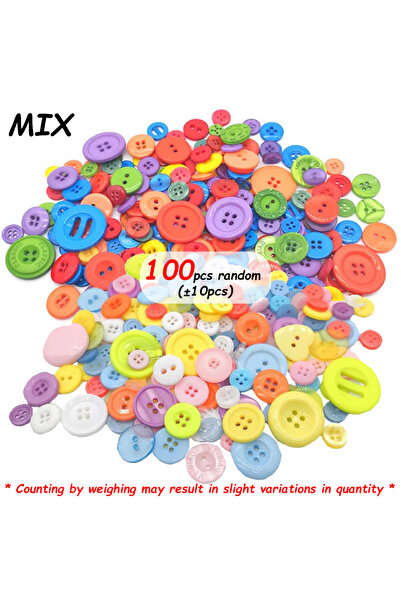 Choice5 100pcs Mix 100pcs Color Round Plastic Button 0.7-2.5cm Assorted Sizes...