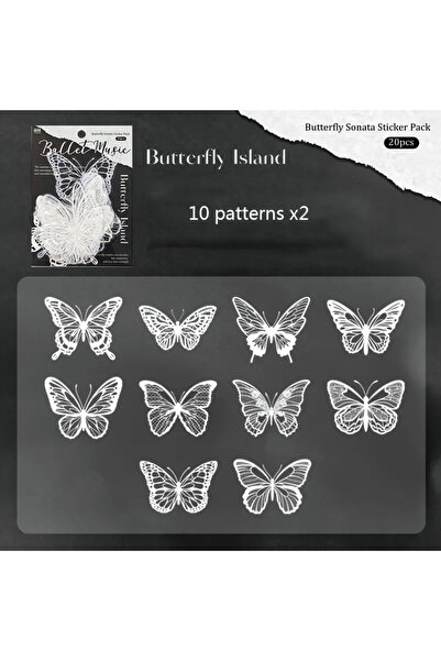 Choice3 B 20 Sheets Shell Light Butterfly Hollow Lace Retro Hand Account DIY ...