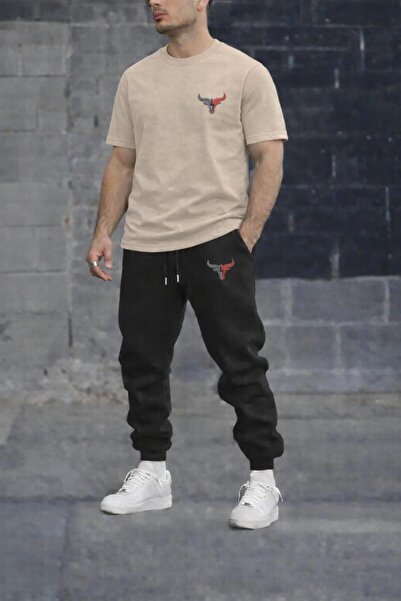 zeag Men's Small Bull Printed Tracksuit T-Shirt Set