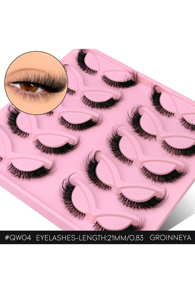 Choice7 Mix Lash-QW04 Lasvirey Fluffy Eyelashes Cat Eye Lashes 8D Fluffy Volu...