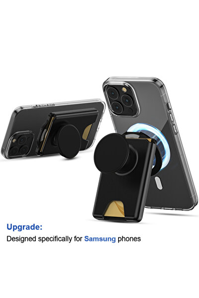 choice2 محفظة مغناطيسية مطورة من Grippopso باللون الأسود مع مقبض قابل للتوسيع...