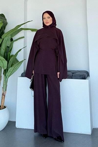 Şulemoda Giyim Cape Suit Plum