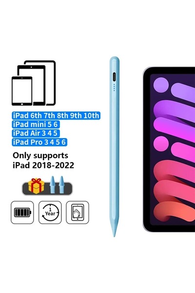 choice2 قلم اللمس ZP4-A-blue مزود بإضاءة LED، يدعم خاصية رفض راحة اليد، متواف...