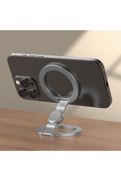 Choice حامل هاتف مغناطيسي فضي اللون من ماج سيف، 3 في 1، حامل حلقي مغناطيسي مز...