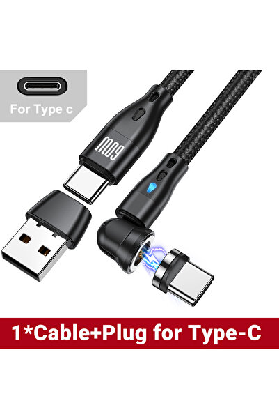 Choice16 كابل شحن سريع 60 واط من النوع C، أسود اللون، بطول متر واحد، من نوع A...