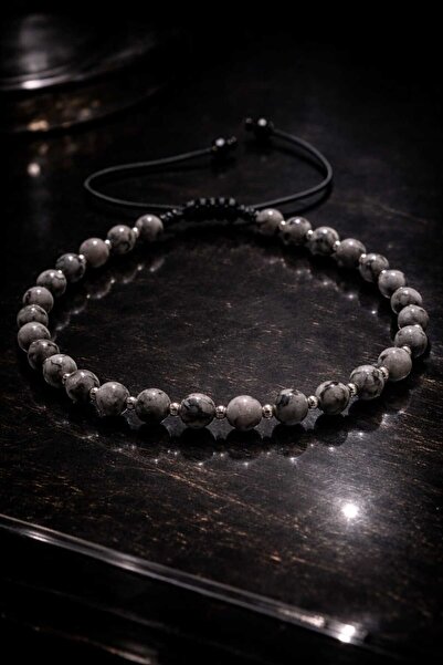 OEM Bracelet on string with jasper balls and 925 silver