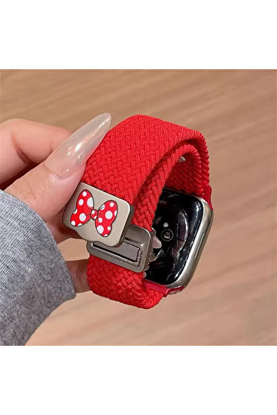 Choice8 سوار مضفر أحمر لساعات اليد، متوفر بأحجام 44 مم، 40 مم، 45 مم، 46 مم، ...