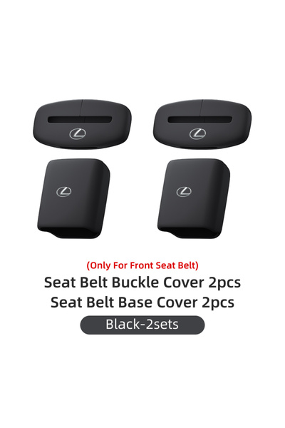 Choice1 غطاء مشبك حزام الأمان من السيليكون الأسود - طقمين، واقي حزام الأمان ل...