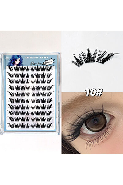 Choice3 GX3017-10 GegeBear Natural Segmented Glue-Free False Eyelashes Large-...