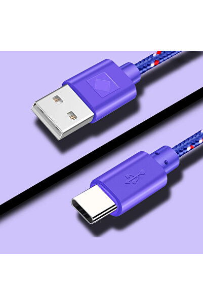 Choice20 0.5m Purple Nylon Braided USB to Type C Fast Charge Cord High Speed ...