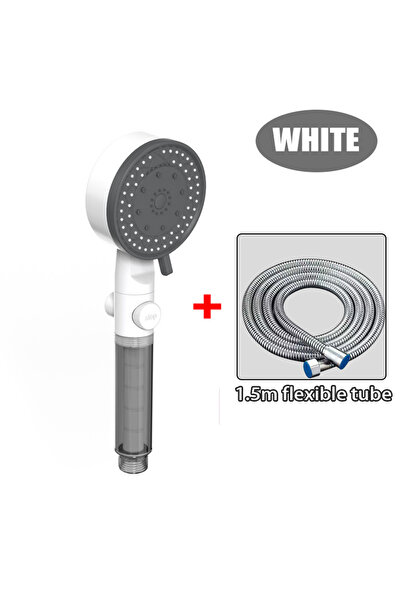 Choice6 8.85 بوصة أبيض مع أنبوب، رؤوس دش بـ 10 أوضاع، رؤوس دش عالية الضغط مع ...