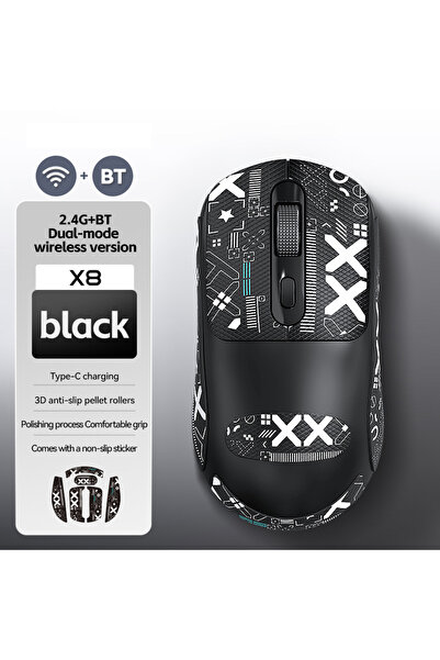 choice2 ماوس الألعاب اللاسلكي Warvank X8 ثنائي الوضع B، مزود ببطارية 500 مللي...