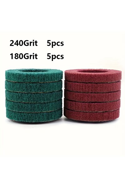 Choice 180-240Grit 10pcs 5/10 4-inch Abrasive Polishing Disc, Nylon Fiber Fli...