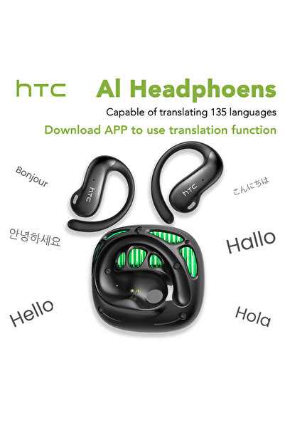 Choice1 سماعات أذن بلوتوث HTC NE30 سوداء بتقنية الذكاء الاصطناعي، الإصدار 6.0...