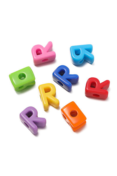 Choice19 R 10pcs/Lot Acrylic Letter Large Hole Beads Charm Loose Spacer Bead ...