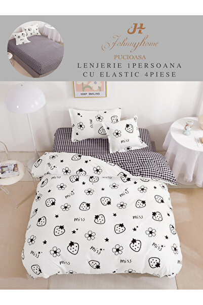 FIONNA.RO Fine Duvet Cover Set with Stretchy 1 Person - Miss Strawberry