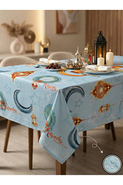 Soft Kare 5D Digital Printing Ramadan Tablecloth – Liquid-Proof, Stain-Resist...