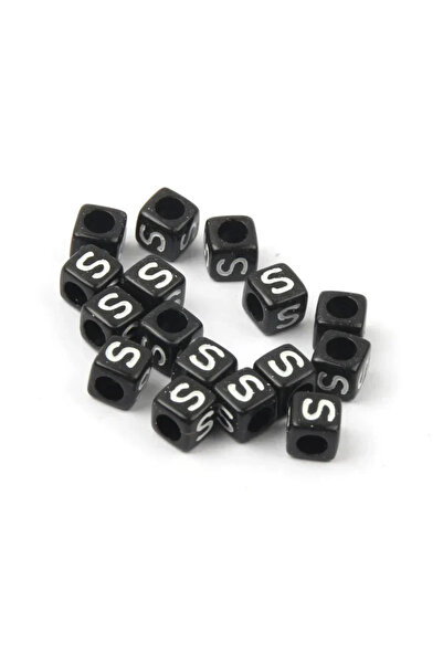 Choice67 100PCS S 100-500pcs Acrylic Black Color A-Z Letter Beads Square Cube...