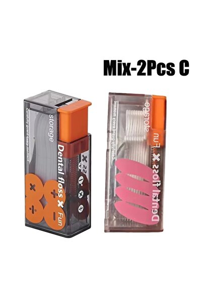 Choice6 موزع خيط تنظيف الأسنان المحمول Mix-2PCS C يتضمن 10 قطع من خيط تنظيف ا...