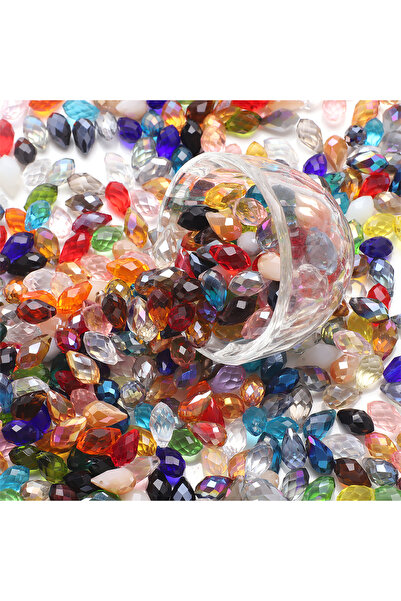 Choice9 30 قطعة من خرز الكريستال الأخضر المصقول على شكل دمعة، مقاس 8×13 مم، م...