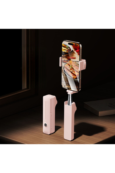 Choice1 عصا سيلفي صغيرة قابلة للطي باللون الوردي، حامل دوار 360 درجة، حامل لل...