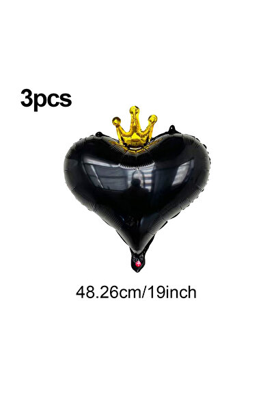 Choice3 بالونات أخرى من فيلم ألومنيوم على شكل تاج الحب مقاس 19 بوصة، 3 قطع سو...