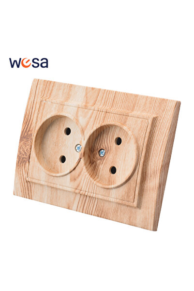 Choice7 مقبس كهربائي مزدوج غير مؤرض، من إنتاج شركة WESA الفرنسية، مناسب للخشب...
