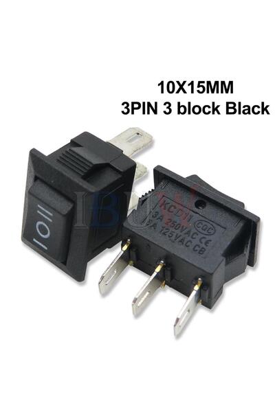 Choice7 مفتاح ضغط أسود ثلاثي الأطراف، 10 قطع، 10×15 مم (15×21 مم)، ثنائي وثلا...