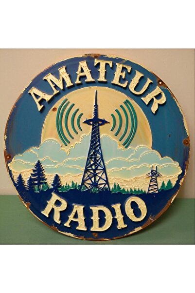 Choice لوحة جدارية معدنية عتيقة لهواة الراديو، مقاس 20×20 سم، بتصميم حديدي أز...