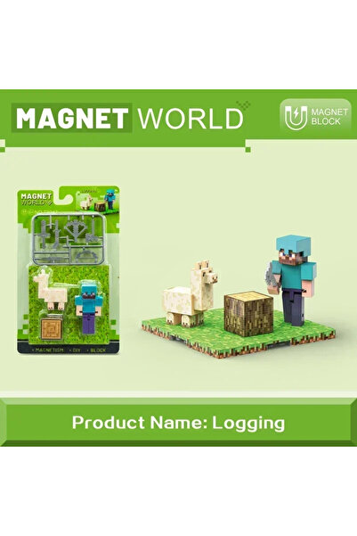 Choice8 Logging Magnetic Building Blks Mine World Magnetic Brick Cube Random ...