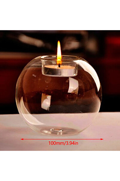 Choice1 حاملات شموع زجاجية دائرية أنيقة مقاس 10 سم - قطعة مركزية على الطراز ا...