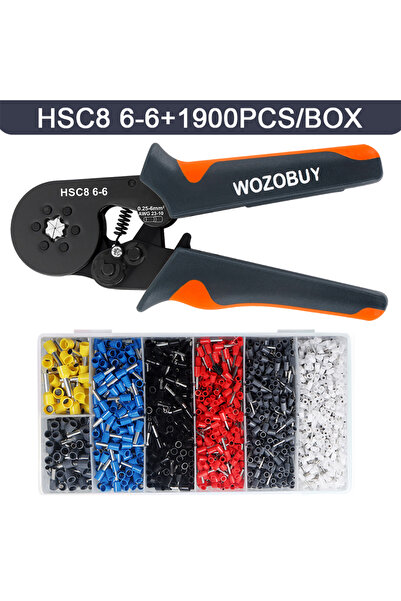 Choice8 HSC8 6-6 1900PCS Hexagonal Self-Adjustable Ratchet Ferrule Crimping T...