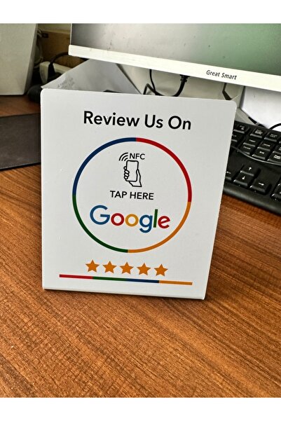 Choice7 White-L 13.56Mhz programmable Google Review Card NFC station table Ac...