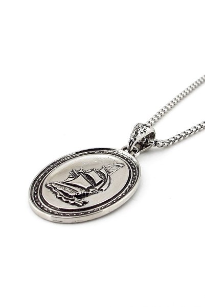 Stanbula Sailing ship pirate sailor gullet seaman metal men's necklace ky0018