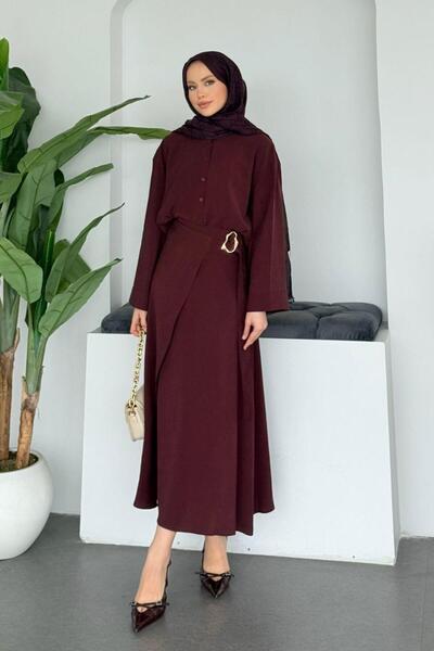Şulemoda Giyim Ruby Skirt Suit Burgundy