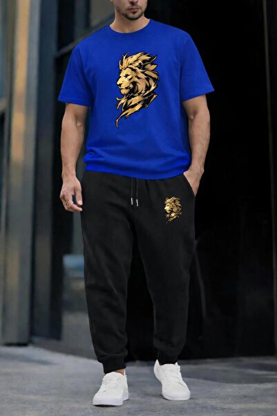 zeag Lion Printed Tracksuit T-Shirt Set