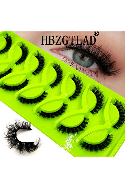 Choice9 7pairsHG-10 HBZGTLAD 7 pairs cat eyelashes fluffy artificial mink eye...