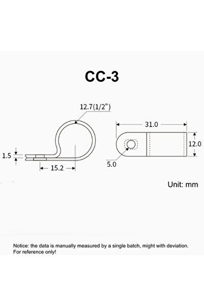Choice4 CC-3 white 100pcs 100pcs White R Shape Cable Clips Screw Fixing Nylon...