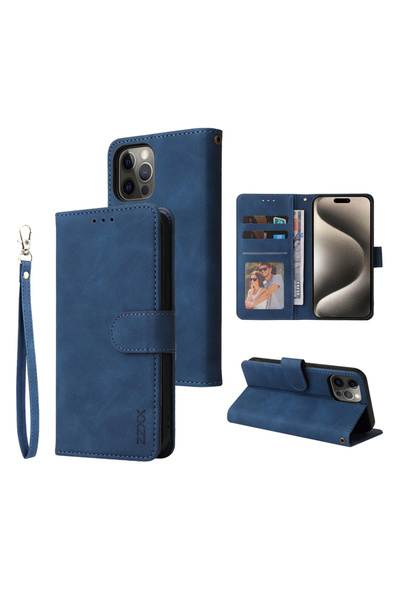 Choice43 جراب وحزام لهاتف آيفون 11، أزرق، من ZZXX، محفظة، حامل بطاقات، جراب ج...