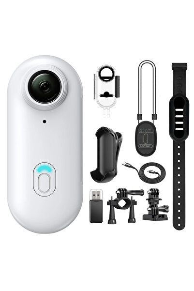 Choice5 كاميرا صغيرة للجسم بدقة 4K UHD (أبيض) بسعة 64 جيجابايت، تُثبّت على ال...