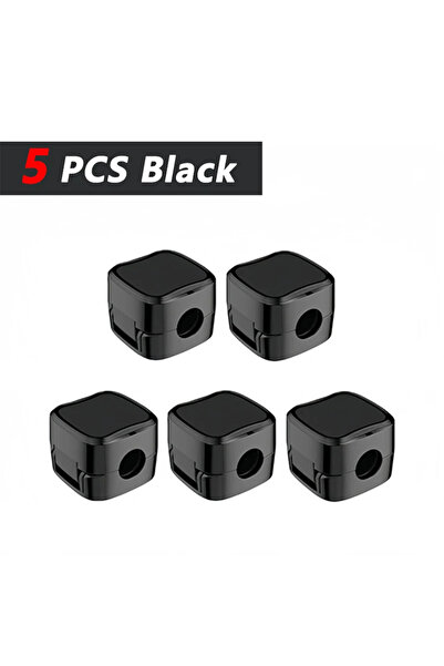 Choice حامل كابلات مغناطيسي أسود قابل للتعديل بخمسة مشابك | منظم إدارة لاصق أ...