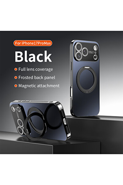 Choice83 جراب مغناطيسي دوار 360 درجة أسود اللون لهاتف iPhone 17 Pro، متوافق م...