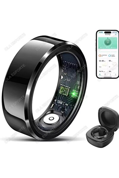 Choice1 خاتم ذكي أسود برو 2025، مزود بخاصية مراقبة ضغط الدم ومعدل ضربات القلب...