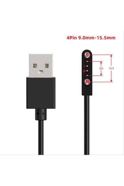 Choice7 Black(4P 9.0-15.5mm) Smart Watch Magnetic USB Dk Charger 2pin 4pin Ch...