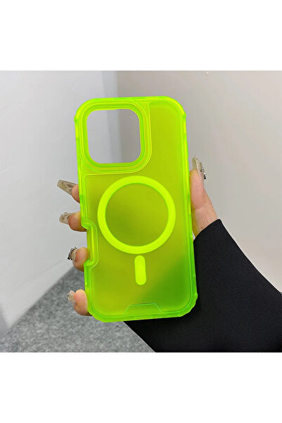 Choice11 جراب مغناطيسي عصري مقاوم للصدمات 3 في 1 باللون الأخضر الفلوري لهاتف ...